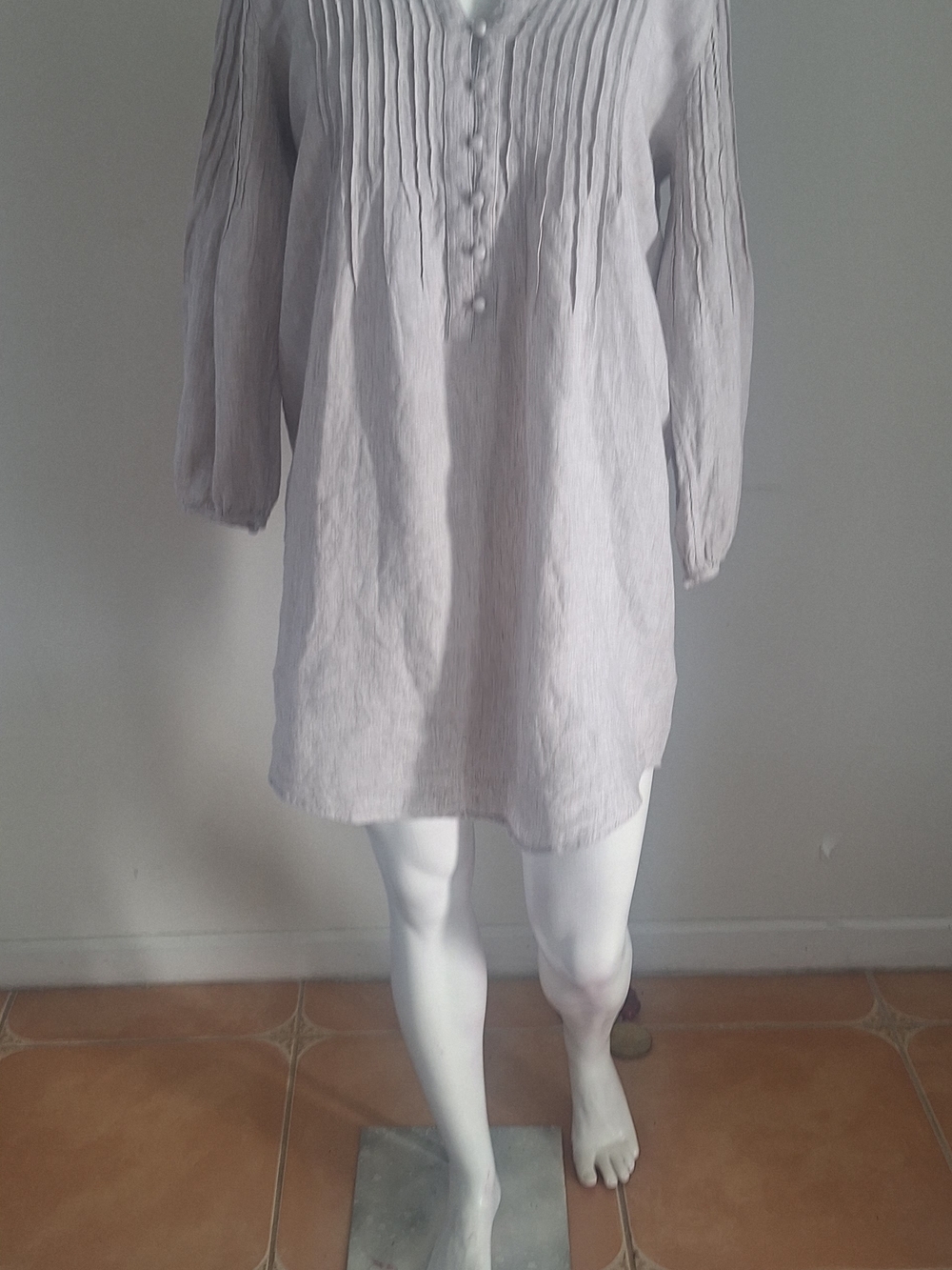 Casual Minimalist Vineyard Vines  100%Linen Mini Dress Light Beige Sz S LIKE NEW